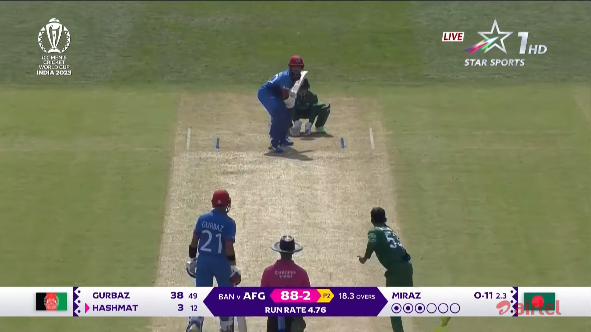 Afghanistan vs Bangladesh Clash in ICC Cricket World Cup 2023: AFG Bowled Out for 156