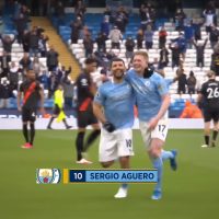 "Aguero's Grand Entrance: From the Pitch to the Paddock in Man City Glory"