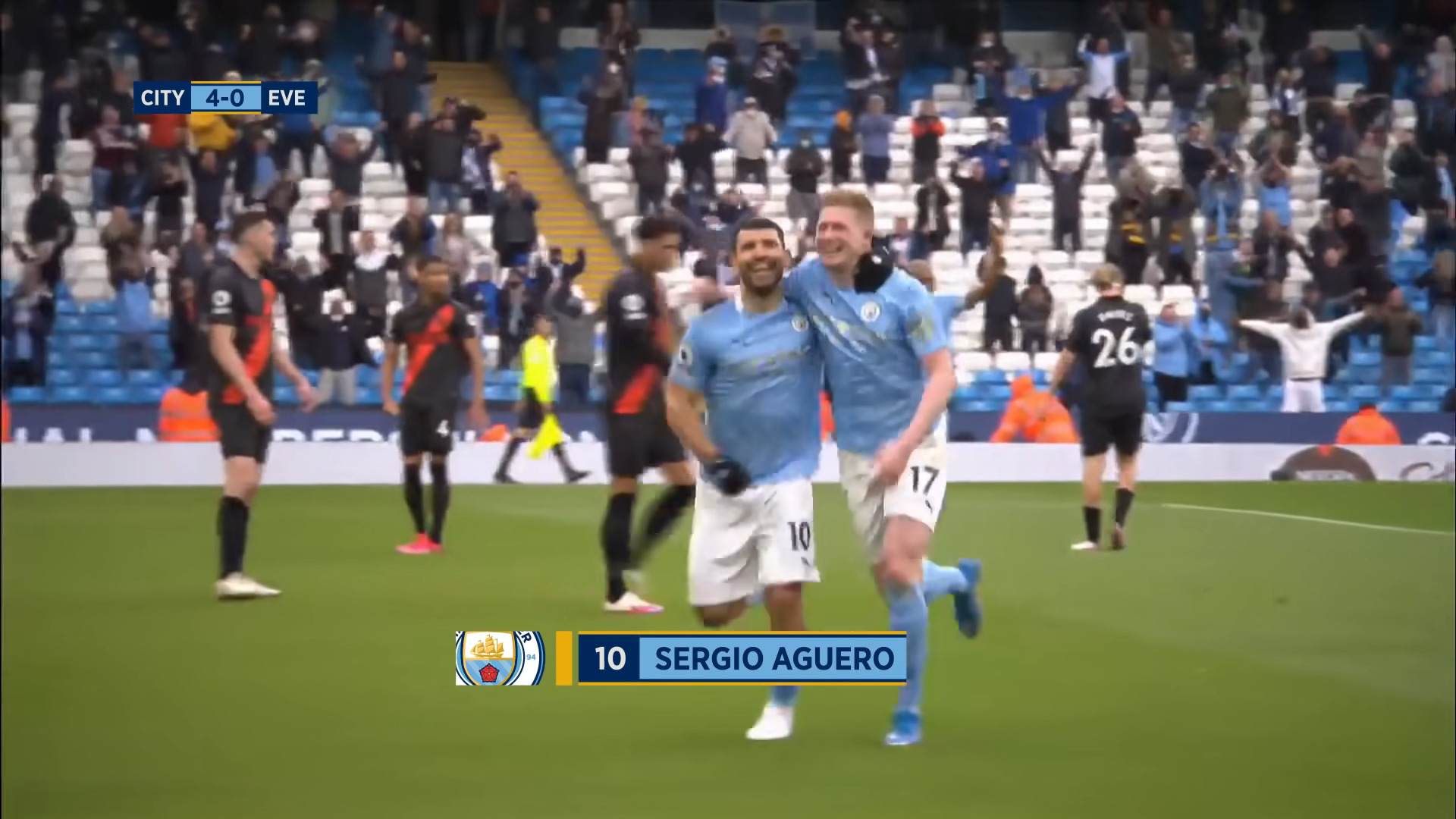 "Aguero's Grand Entrance: From the Pitch to the Paddock in Man City Glory"